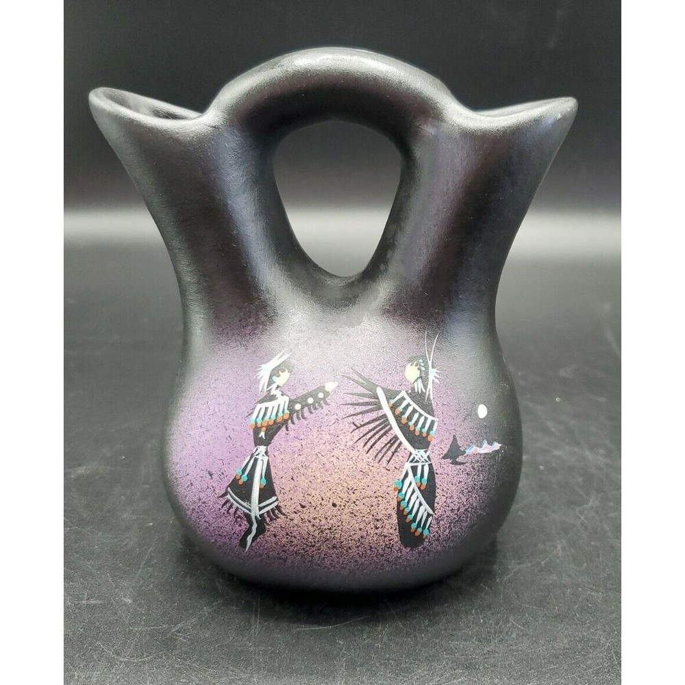 Cedar Mesa Navajo Wedding Vase Hand Painted Signed